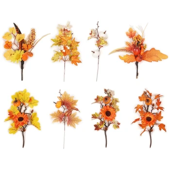Zahvala Okraski Jeseni Maple Leaf Steblo Simulacije Koren Podružnice za Nakupovalni Center Hotel Retro Dekor Okraski
