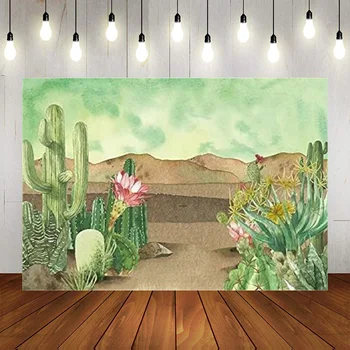Yeele Kaktus Ozadje Akvarel Risanka Succulents Fotografija Ozadje Puščavi Foto Ozadje Zavese Rastline Banner Photoshoot